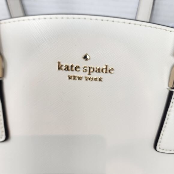 Kate Spade Ivory Off White Handbag Satchel Pebble Leather Purse Gold Trim NWT - Picture 4 of 13